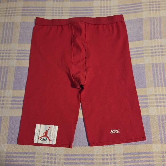 Rare Vintage 90s Jordan Flight Bike Shorts Red Compression Cycling Basketball - Picture 1 of 9